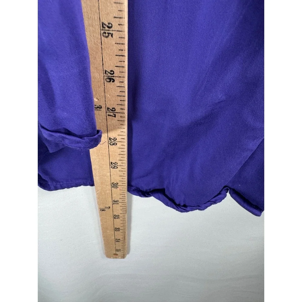 J. Jill Button Down Shirt sz‎ 4X Purple viscose money preppy minimalist
